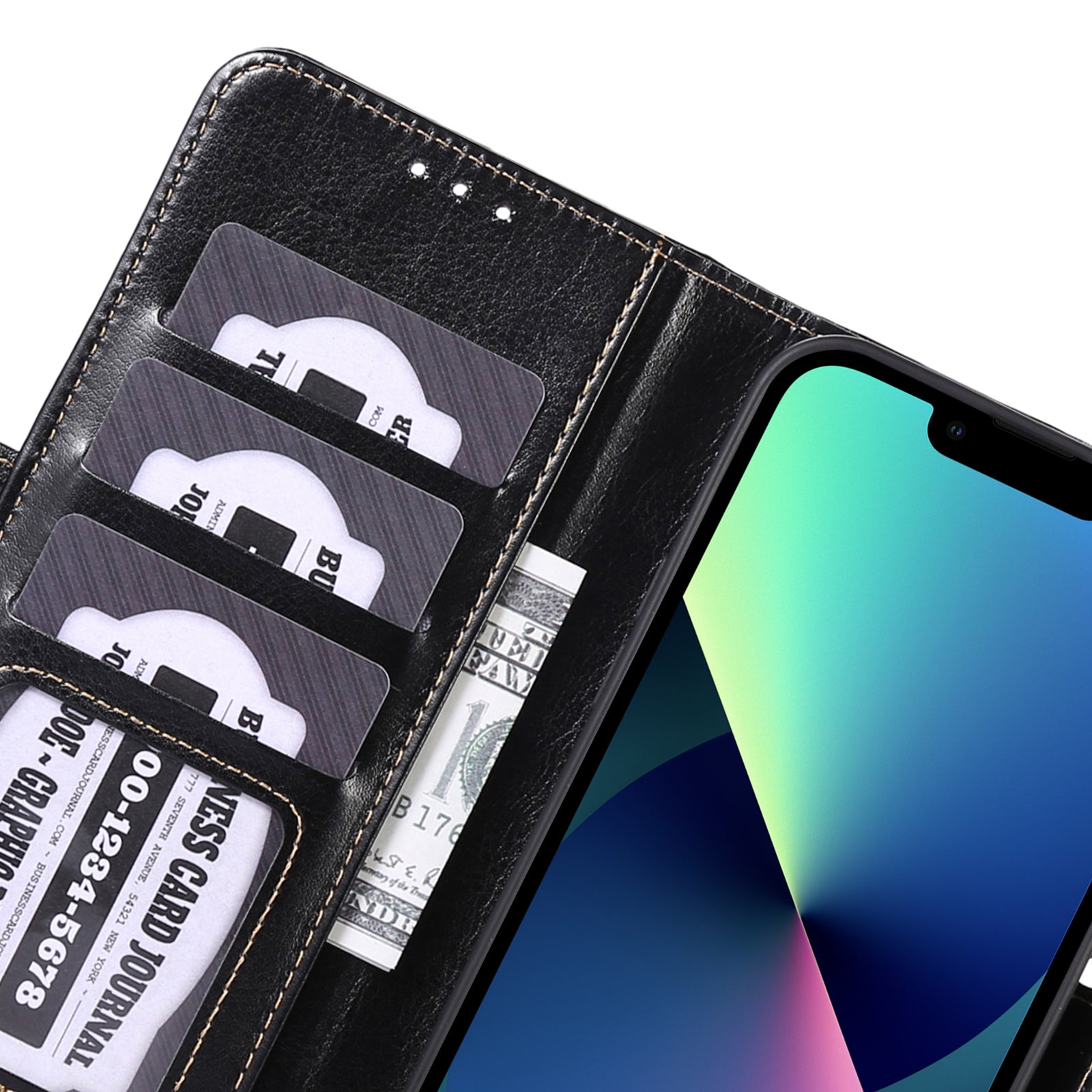 ABEEL Til iPhone 13 PU Læder Crazy Horse Texture Telefontaske Stødsikker TPU Pung Stand Cover ABEEL Til iPhone 13 PU Læder Crazy Horse Texture Telefontaske Stødsikker TPU Pung Stand Cover